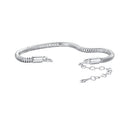 925 Sterling Silver Plated Platinum 140mm Chain Thickness 3mm Bracelet for Women