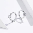925 Sterling Silver Earrings with Pavé Setting CZ - 1cm for Women