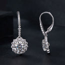 925 Sterling Silver Moissanite 1ct Earrings 26x11mm Pavé White Gold for Women