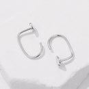 925 Silver White Gold Plated 1.4cm Brass Earrings for Women