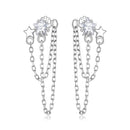 S925 Sterling Silver Pavé CZ Earrings, 0.9cm for Women