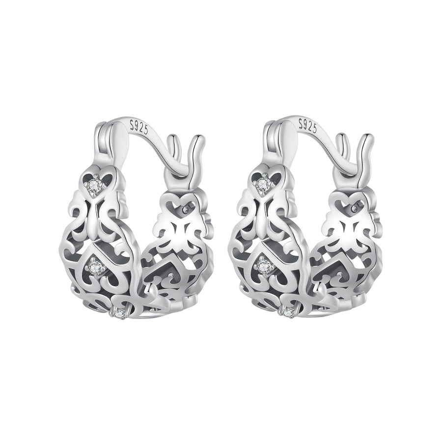 925 Sterling Silver Earrings with Pavé Setting CZ