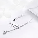 925 Sterling Silver Necklace 38-45cm with 1.4*2.5cm Pendant for Women