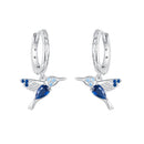 925 Sterling Silver Opal Nanometer Stone Earrings, White Gold Plated, 23*13mm for Women