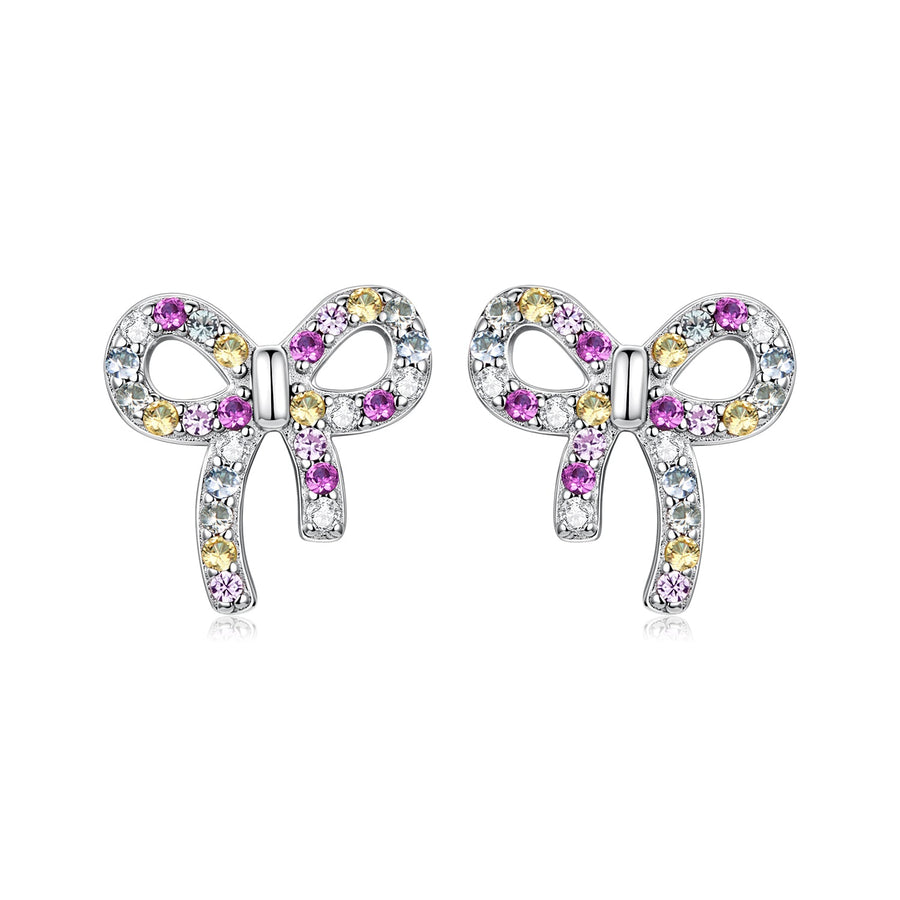 925 Sterling Silver White Gold Plated Pavé Setting CZ Earrings 1.0cm for Women