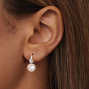 925 Sterling Silver Earrings with Quality Shell Pearl and CZ for Women