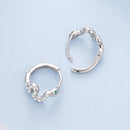 925 Sterling Silver Hoop Earrings with White Gold Plating and CZ Stones