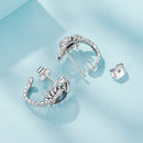 925 Sterling Silver Oxidized Earrings with Pavé CZ for Women