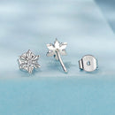 925 Sterling Silver Earrings with Pavé Setting CZ in Oxidized Finish