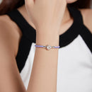 925 Sterling Silver Oxidized Silver Leather 17cm Bracelet