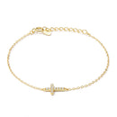 925 Sterling Silver Bracelet with Pavé Setting CZ, 155+25mm for Women