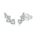 925 Sterling Silver Moissanite Earrings with White Gold Plating for Women