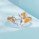 925 Sterling Silver Enamel Plated White Gold 2.6mm Ring