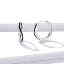 925 Sterling Silver Earrings 1.3*0.4cm with Pavé Setting CZ for Women