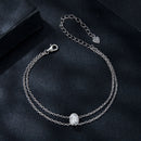 925 Sterling Silver Moissanite 1 Carat Bracelet for Women - White Gold Plated, 150+60mm