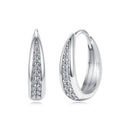 925 Sterling Silver White Gold Plated 1.3cm Moissanite Hoop Earrings for Women