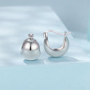 925 Sterling Silver Plated White Gold Earrings 1.4 x 1.0 cm for Women