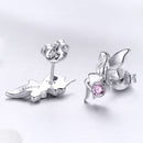 925 Sterling Silver Earrings with Pavé Setting CZ, 1.6*0.7 cm for Women