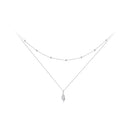 925 Sterling Silver Plated White Gold Adjustable Necklace