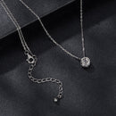 925 Sterling Silver Moissanite Necklace 40+5cm with Pavé Setting for Women