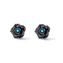 925 Sterling Silver Earrings with Turquoise and Black Gold Finish