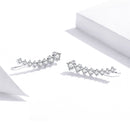 925 Sterling Silver Earrings with Pavé Setting CZ - 2.9*0.7cm