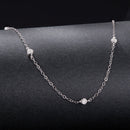 925 Sterling Silver White Gold Plated Adjustable Moissanite Necklace for Women