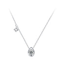 925 Sterling Silver + Moissanite Adjustable Necklace for Women - White Gold 0.5ct & 0.1ct