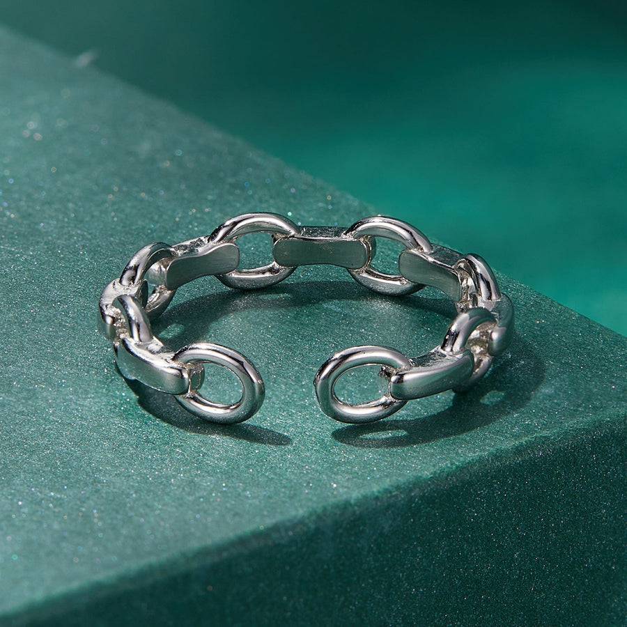 925 Sterling Silver Platinum Plated 0.4cm Wide Ring