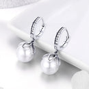 925 Sterling Silver Earrings with Quality Shell Pearl and CZ for Women