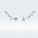 925 Sterling Silver Earrings with Plated Platinum and Pavé Setting CZ