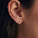 925 Sterling Silver Moissanite 0.10 Carat Earrings for Women - 0.7cm Size
