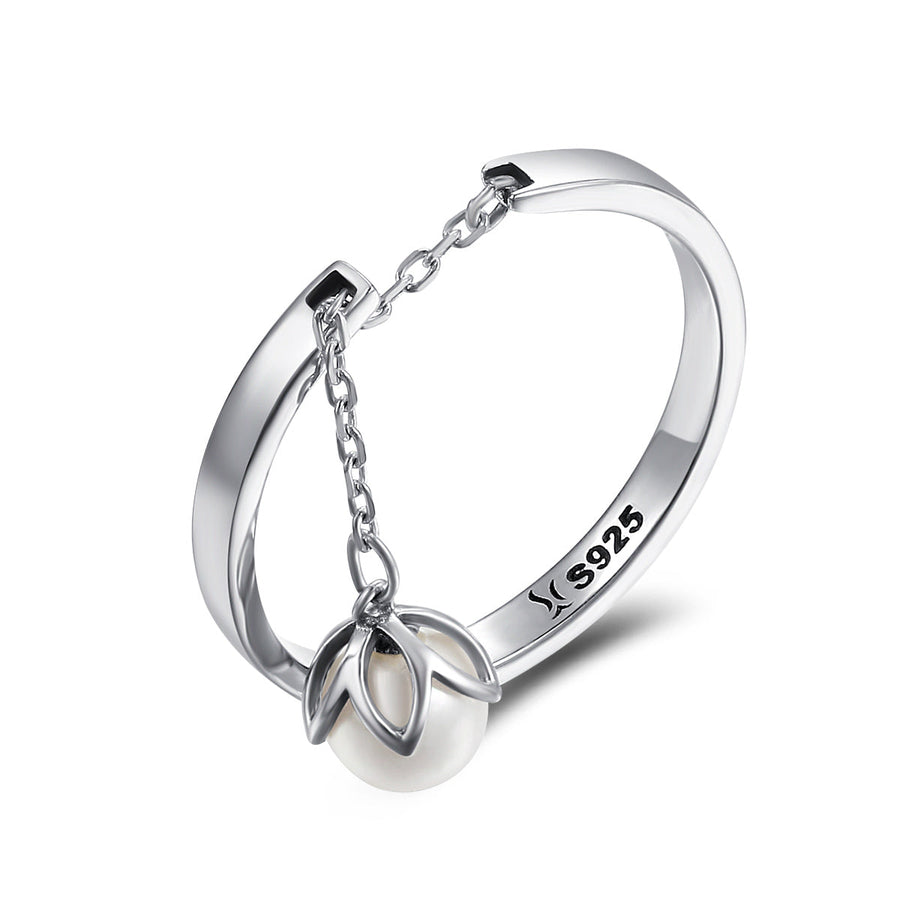 S925 Sterling Silver Ring Width 0.2CM Bead 0.6CM for Women