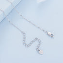 925 Sterling Silver Necklace with Pavé Setting CZ and Transparent Glass, 450mm for Women