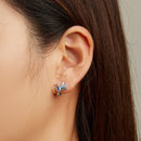 925 Sterling Silver Earrings with Pavé Setting and Oxidized Finish for Women