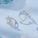 925 Sterling Silver Earrings with Pavé Setting CZ in White Gold for Women