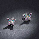 925 Sterling Silver Earrings with Pavé Setting CZ and Oxidized Silver