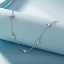 925 Sterling Silver + Moissanite Necklace with Plated White Gold - 40+5cm Length for Women