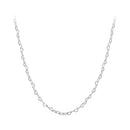 925 Sterling Silver Necklace with Platinum Plating, 395+55mm Length, 3.0mm Width for Women