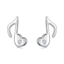 925 Sterling Silver Earrings with Pavé Setting CZ in White Gold Finish, 1x0.7cm for Women