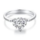 925 Sterling Silver 1.0 Carat Moissanite Ring in Size 8