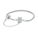 925 Sterling Silver Bracelet 17cm with Pavé Setting CZ for Women