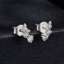 925 Sterling Silver Moissanite Earrings with White Gold Plating for Women
