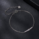 925 Sterling Silver Moissanite Bracelet for Women, Plated White Gold, 15+6cm