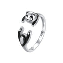925 Sterling Silver Enamel Process Pavé Setting CZ Ring for Women