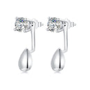 925 Sterling Silver Plated White Gold Earrings with Pavé Setting CZ