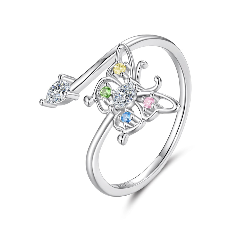 925 Sterling Silver White Gold Plated CZ Pavé Size E Ring for Women
