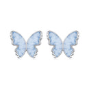 925 Sterling Silver Enamel White Gold Plated Earrings for Women - 1.0x1.2cm
