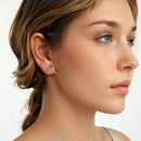 925 Sterling Silver Earrings with White Gold Plating - 1.8x1.3cm for Women