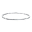 925 Sterling Silver White Gold Plated 16cm Stretchable CZ Bracelet for Women